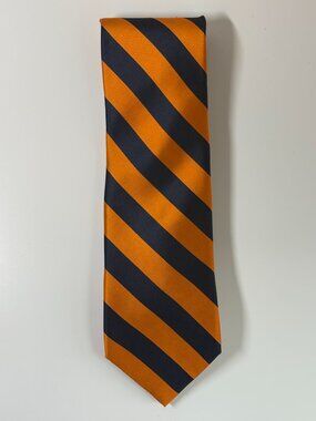 Nordstrom Orange and Navy Silk Striped Repp Tie